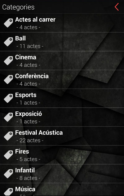 Android App : Filtro categorias