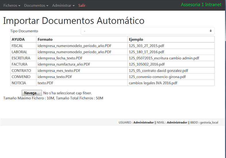 Importación documentos